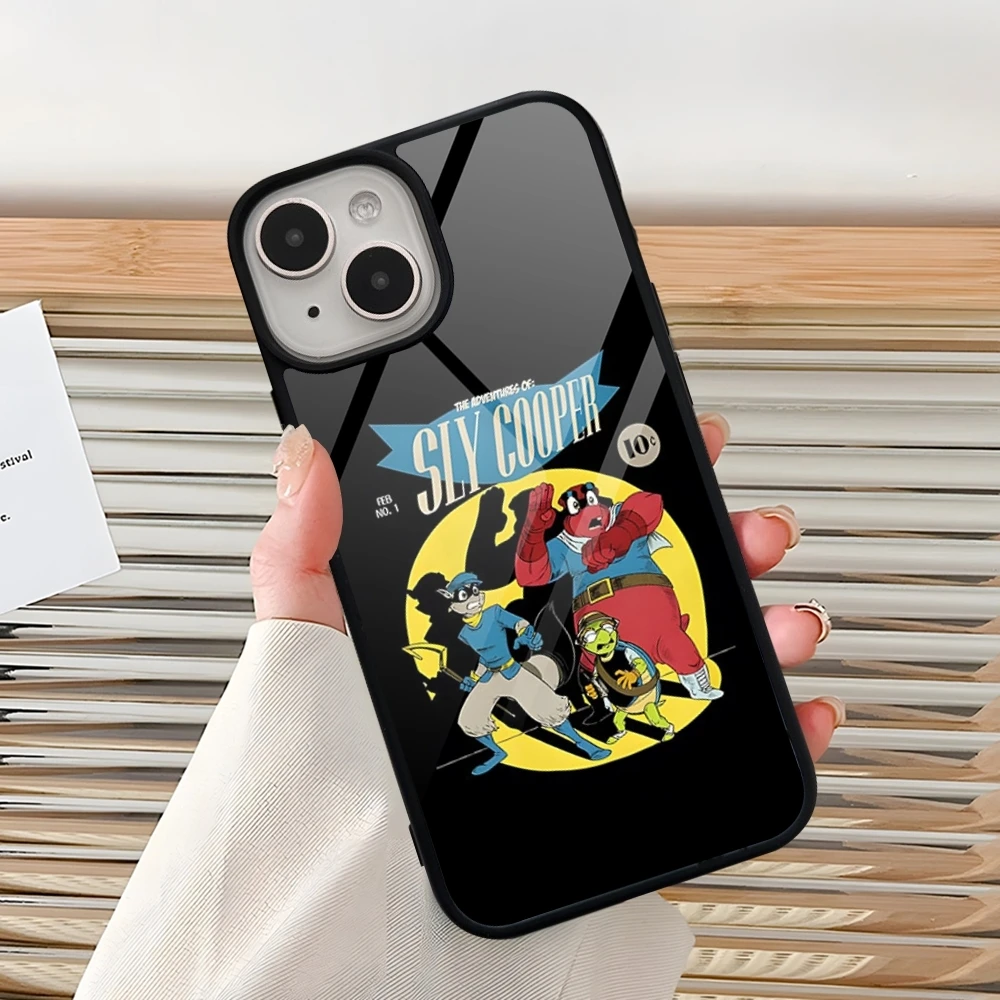 Cartoon Sly Cooper Phone Case For Iphone 16 15 Pro Max 14 12 11 13 Mini 6 8 7 Plus X Xs XR PC+TPU Design Back Cover