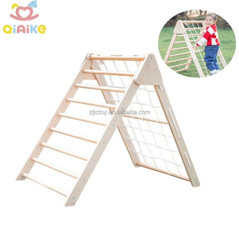 2022 slide climbing frame wooden baby swing climb rope ladder indoor wood games kids outdoor playground