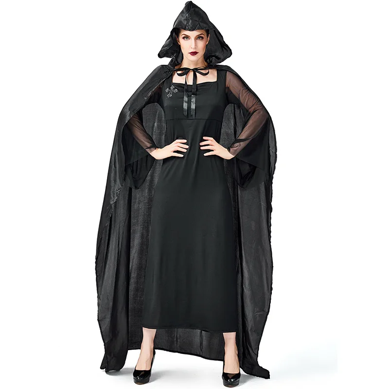 

Deluxe Gothic Witch Costume for Adult Women Halloween Carnival Dead Witch Role Game Play Cosplay for Woman Fancy Dress