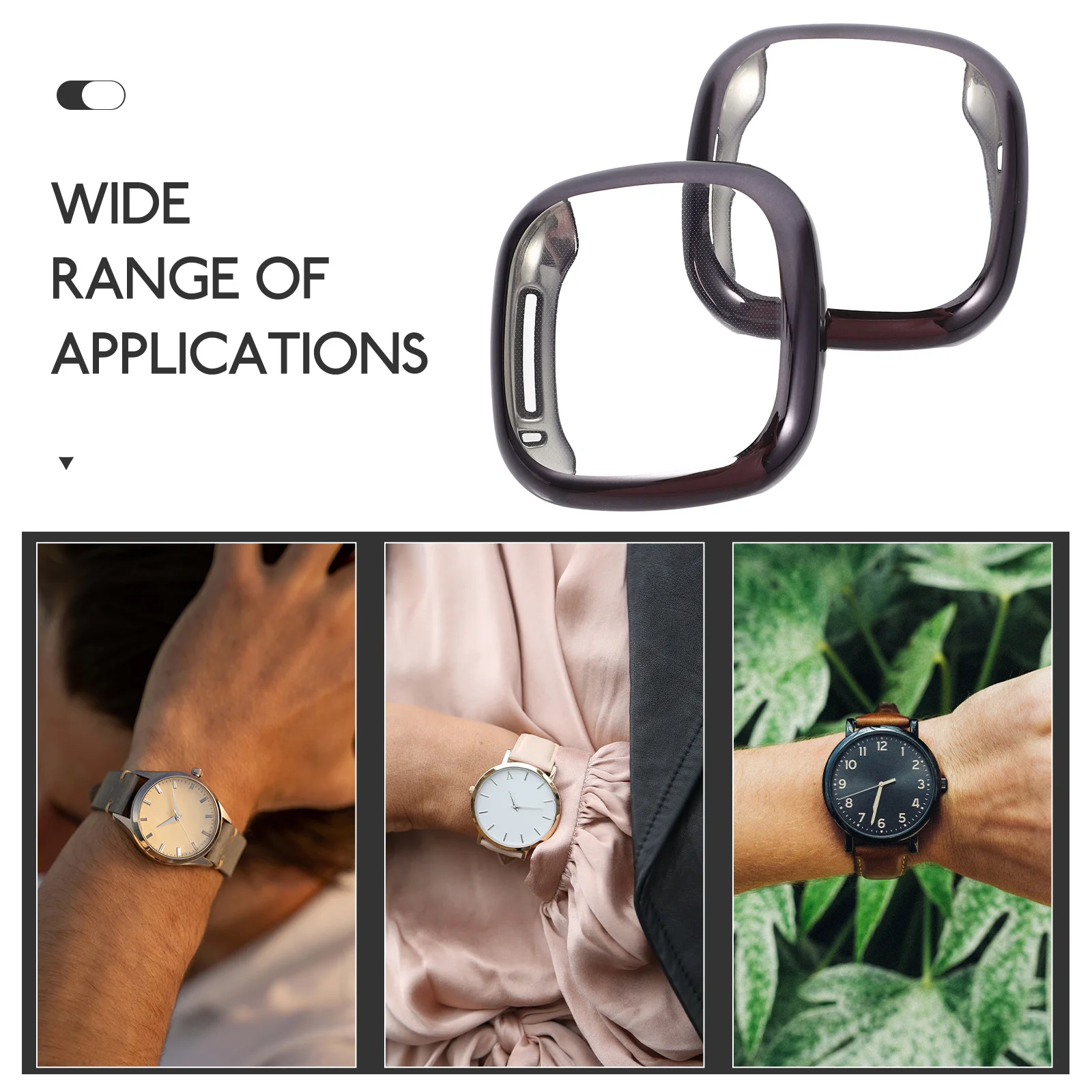 

2Pcs Electroplated Tpu Watch Protective Cover for Versa3 Sense Durable Protective Shell Case Watch Shell