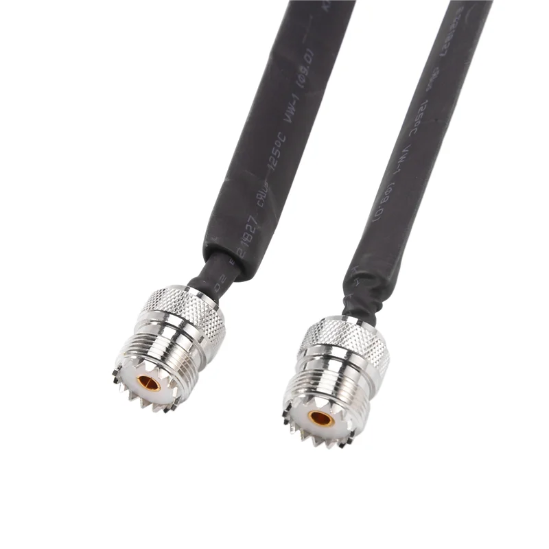 5X ประตู/หน้าต่างผ่านแบน RF COAXIAL CABLE SO239 UHF หญิง UHF หญิง 50 OHM RF COAX Pigtail สายไฟต่อ