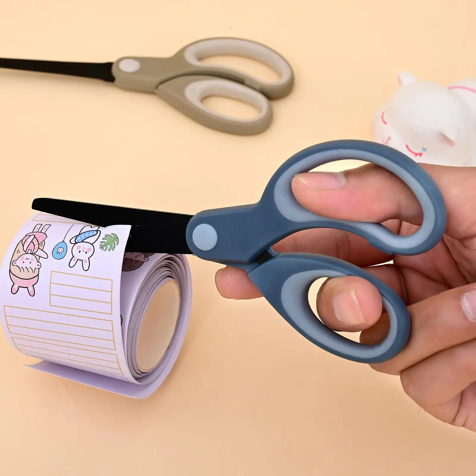 145 مللي متر سبائك الفولاذ المقاوم للصدأ مكافحة عصا مقص القرطاسية مكتب طالب DIY بها بنفسك اليد الحرفية أداة المدرسة لوازم مقص لطيف #2