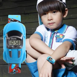 Cartoon Car Children Watch Toy for Boy Baby Fashion Electronic Watches Innovative Car Shape Toy Watch Kids Xmas Gift