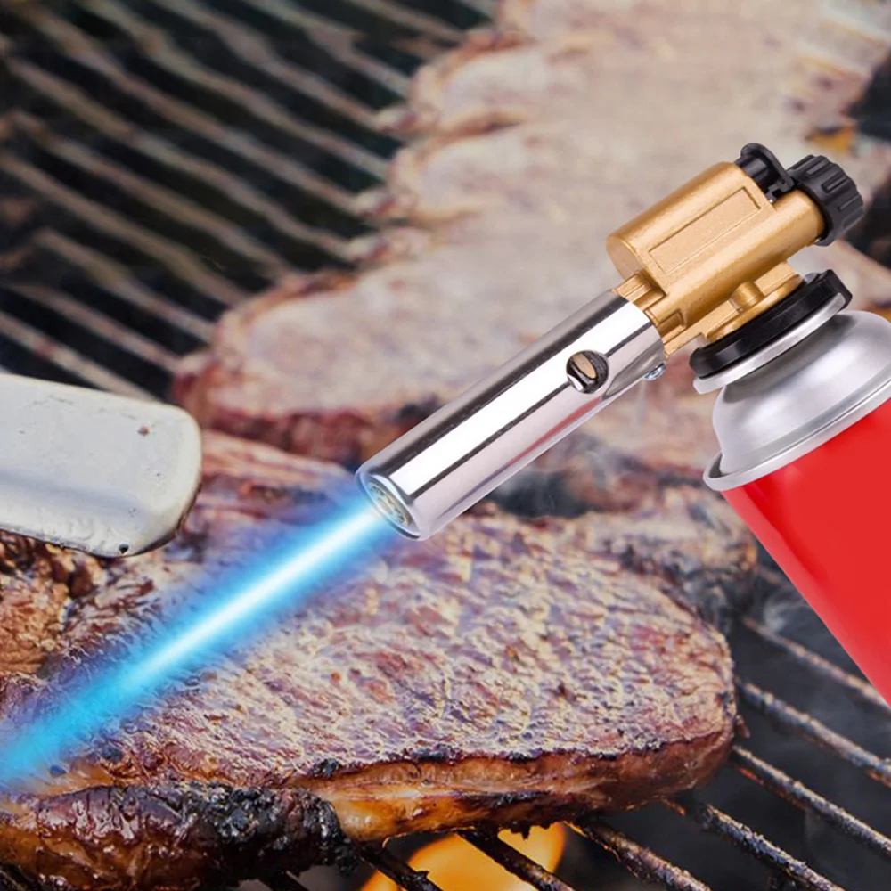 Powerful Flame Gun Metal Auto Ignition Gun Solder Blazing Torch Gas Lighter Outdoor Barbecue Kitchen Baking Tools