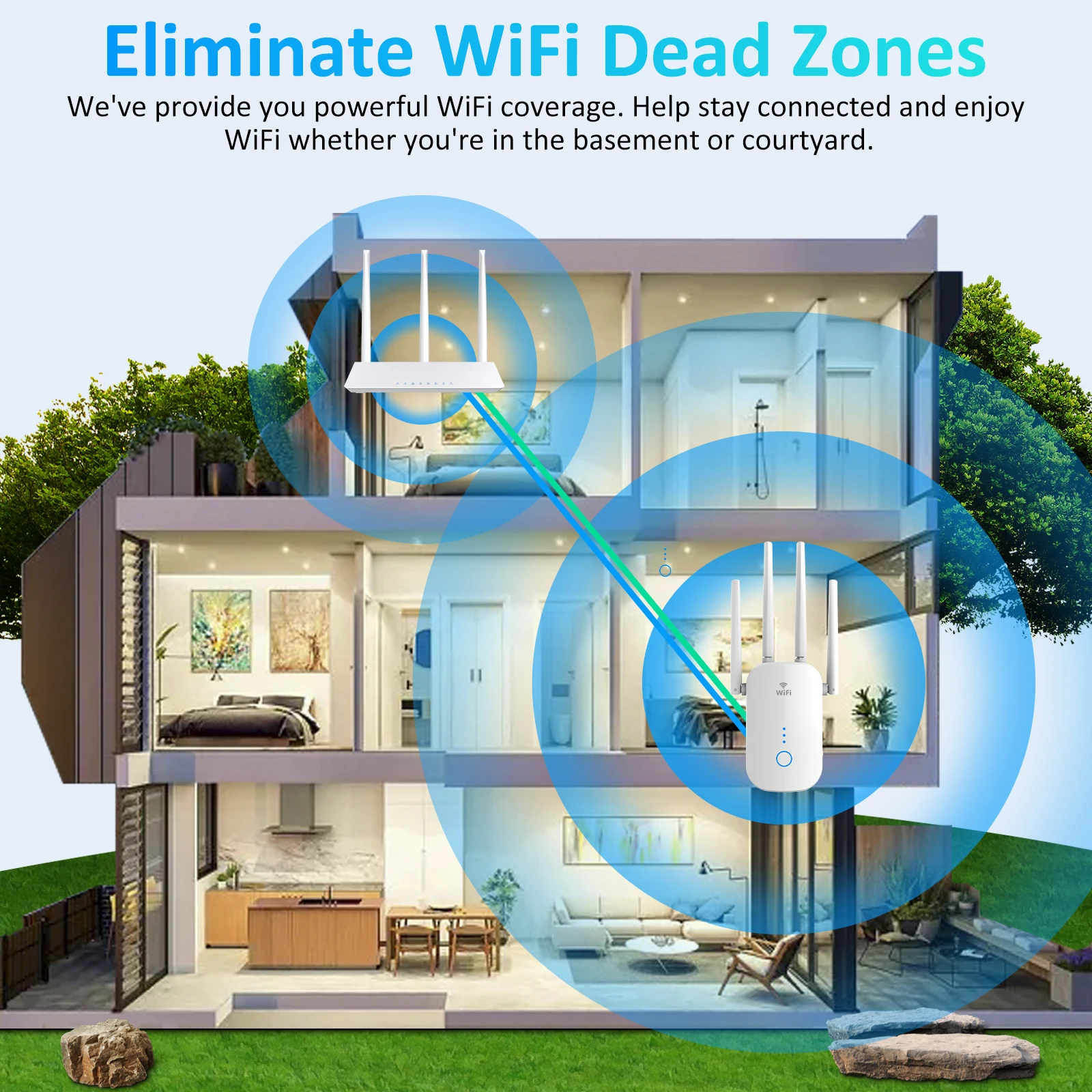 JOOWIN Clearance Wifi Equipment 1200mbps Home WiFi Device Wireless Network Equipment Comfast 2100Mbps Wifi 5