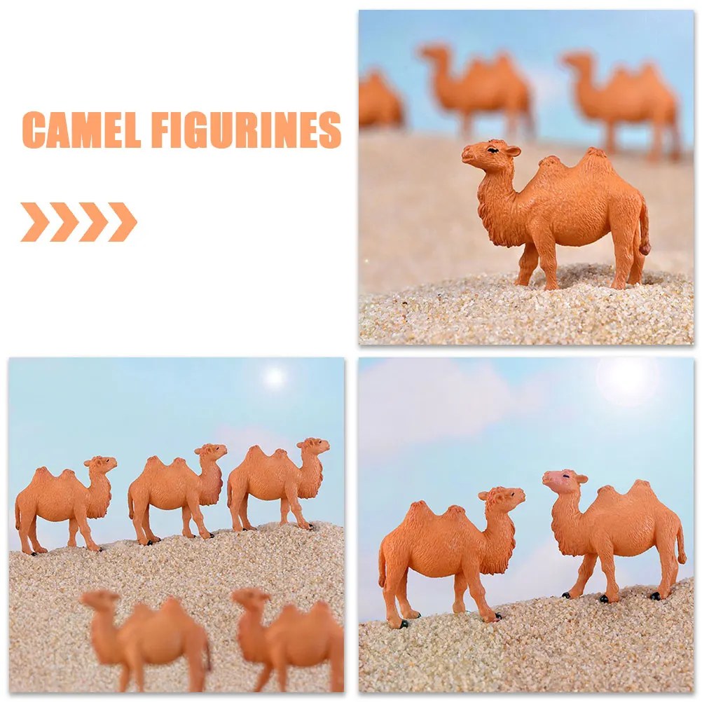 8pcs Miniature Camel Figurines Plastic Animal Ornaments Desk Decorations DIY Garden Accessories Tiny Statues Small Camel Pieces