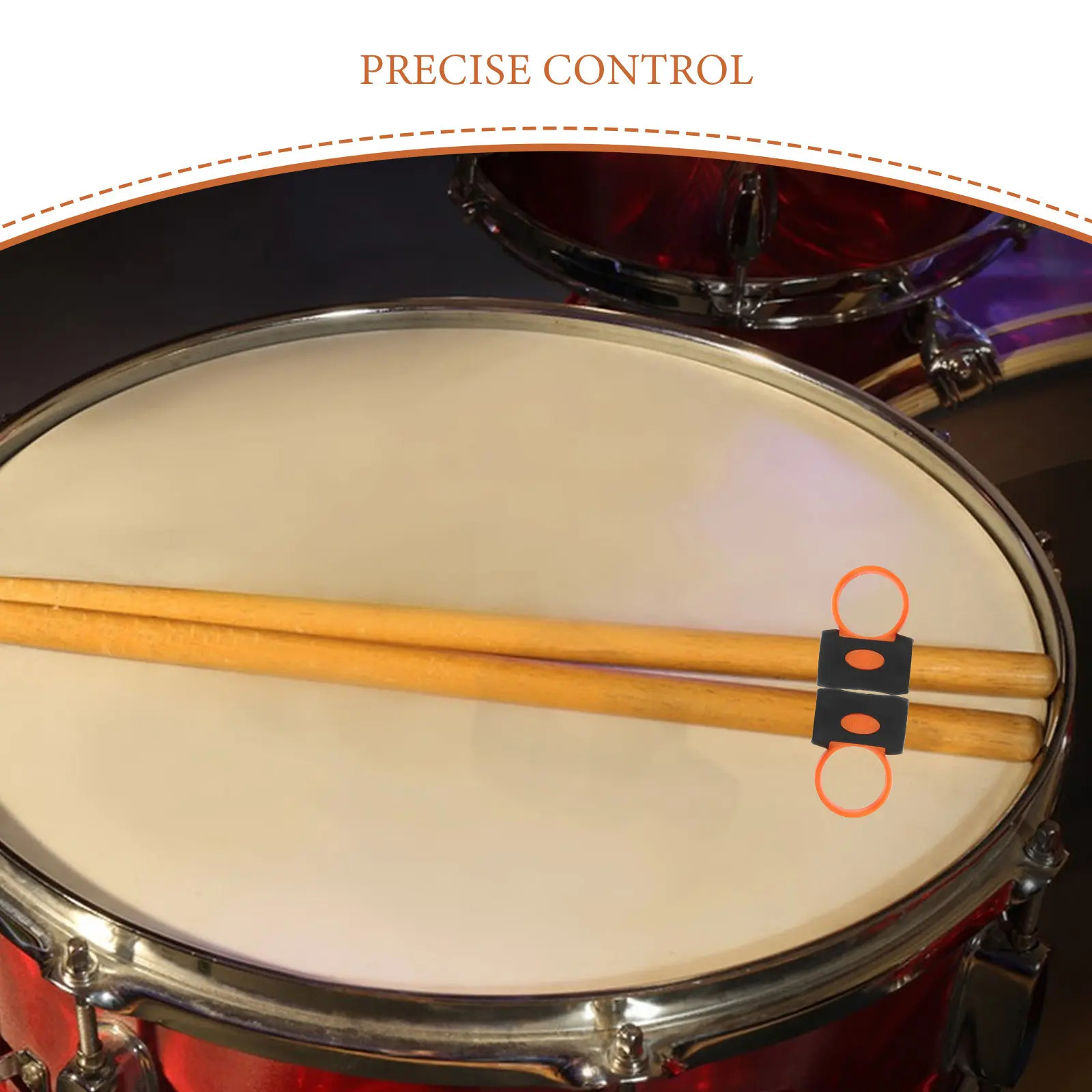 2Pcs Drum Stick Control Clips Rubber Finger Rings Anti Slip 5A Drummer Rotating Stick Controller Practice Drumming