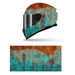 Abstract Rusted Metal Full Helmet Wrap Sticker Motorcycle Helmet Racing Graphic Decal Vinyl Wrap Helmet Decorative Sticker