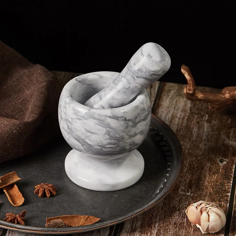 European natural marble pestle salt pepper pill grinder garlic Puree Grinding Mortar Bowl and Pestle Spice Weed