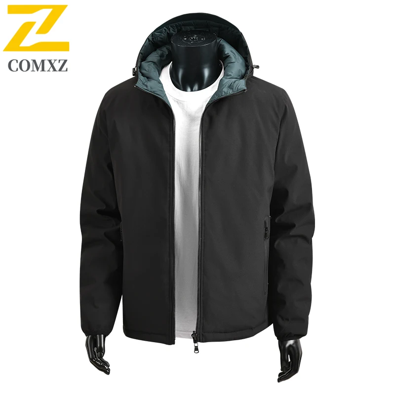 

2025 New Men's Cotton Jacket Double Sided Wearing Thick Cotton for Cold Protection and Warmth Hooded Outdoors Winter Down Jacket