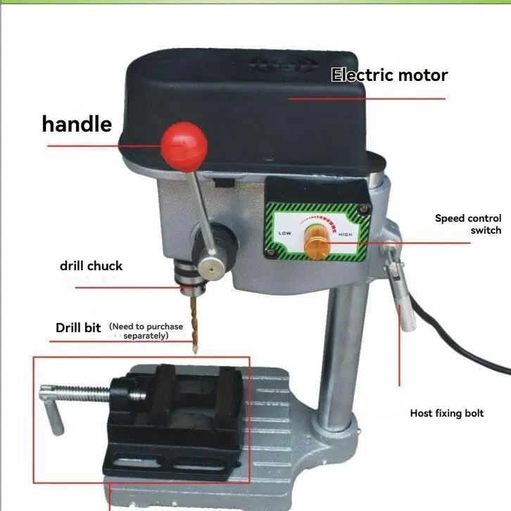 BG-5158 Mini Bench Drill Press High Precision Electric Bench Drilling Machine Household Metal Wood Plastic Drilling Tool