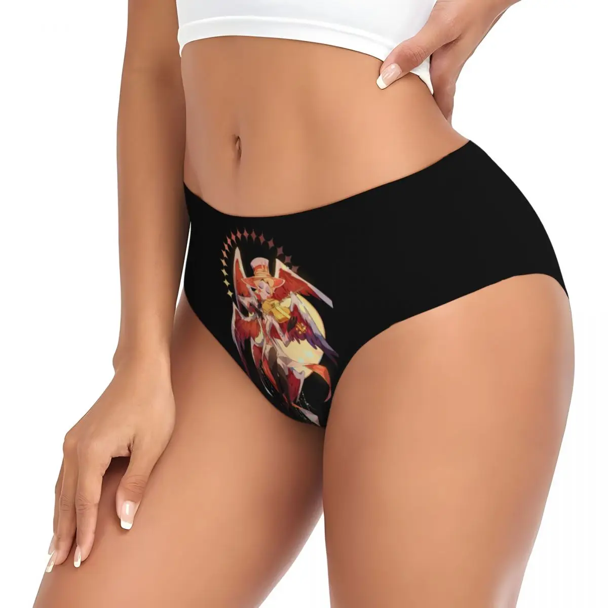 Custom Womens Lucifer Morningstar Wallpaper Panties Stretch Hazbins Hotels Briefs Underwear