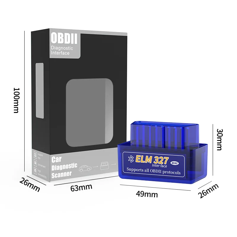 Mini ELM327 OBD2 Scanner Car Diagnostic Tool OBDII Interface Auto Code Reader V2.1