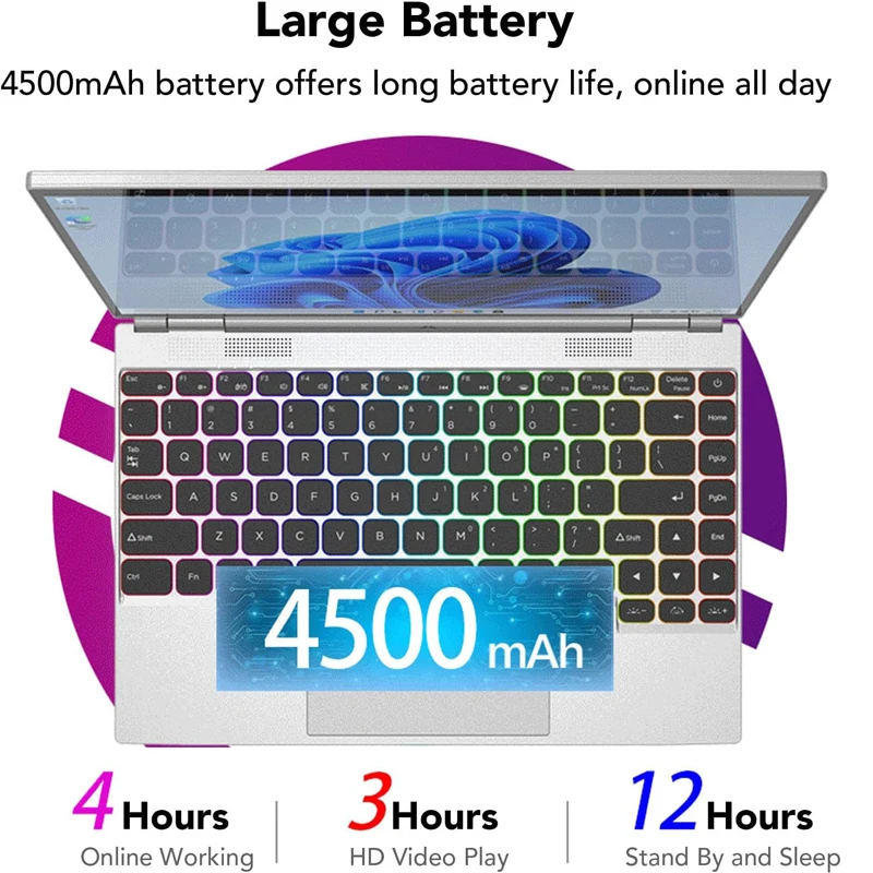 2 In-1 Laptop 14-Inch Portable Touchscreen 360 Laptop DDR4 16GB RAM 1TB SSD Backlit Foldable Laptop Fingerprint Unlocking Win 10