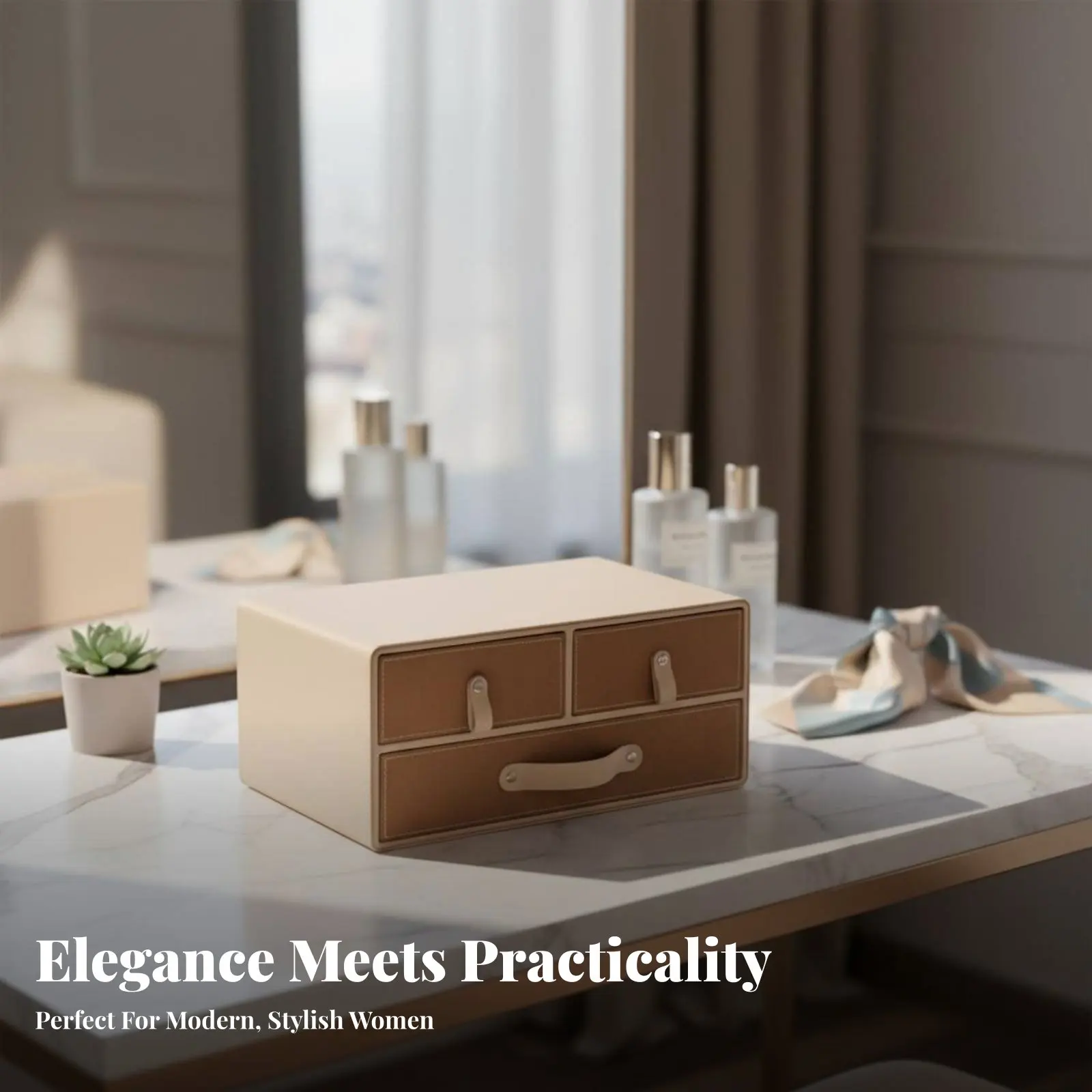

Desktop Makeup Box with Drawers Refined Artistic Multi-Compartment Box with Drawers Multiple Compartments Clutterorganized