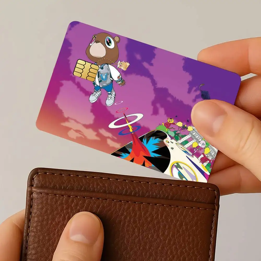 American rapper K-Kanye W-West Credit Card Public Transportation Cards Protective Sticker Waterproof Card Face Decoration 4PCS