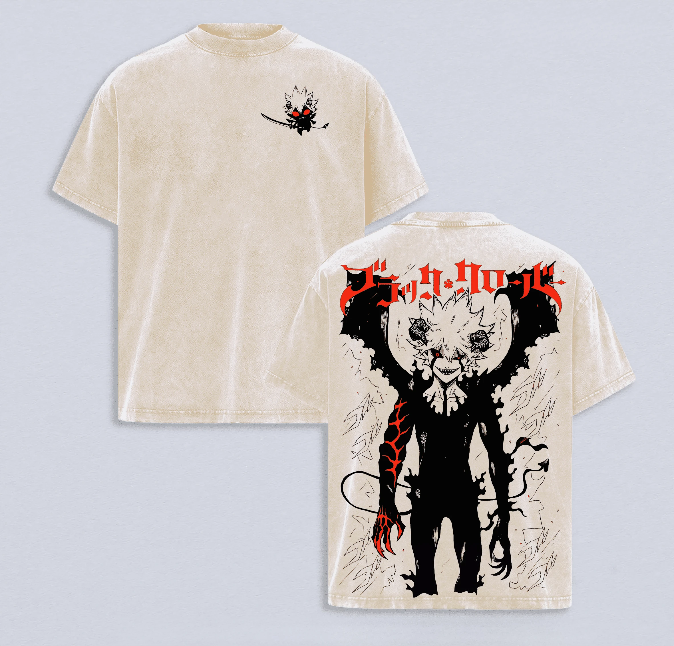 Anime Black Clover Asta T-shirt Men's Clothing Vintage Y2k Washed T Shirt Summer Casual Short Sleeve Loose Cotton Tees Tops view 3