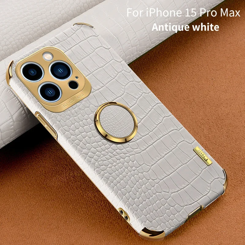 

Crocodile-print Case For Apple iPhone 15 14 12 11 13 Pro Max 13pro 14 15 Plus 14Pro MAX Ring Holder PU Leather Phone Cover