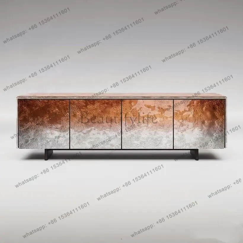 Italian light luxury glass TV cabinet decorative storage art storage low cabinet