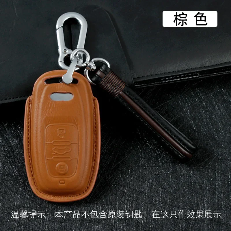 For Audi A6L Q5 A4L A8 A7 A5 Men Women Luxury Leather Car Key Purse Cover Protection Car Accessories Keychain Key Wallet Bag