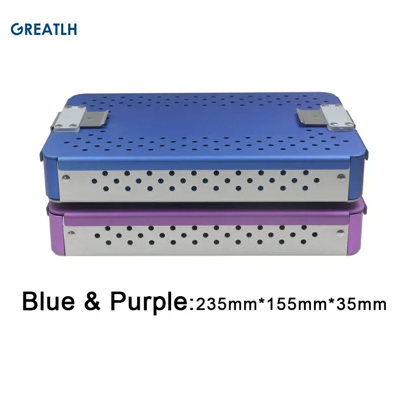 Aluminium Alloy Sterilization Tray Box Single Layer Disinfection Box Medical Instrument