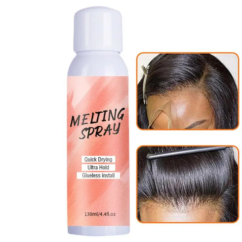 130ML Lace Melting Holding Spray Lace Melting And Holding Mousse Strong Natural Finishing Hold With Lace Tint Spray For Wigs