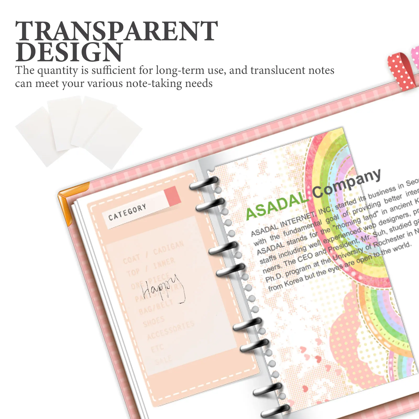 

10 Pcs Transparent Index Sticker Note Pads Plastic Memo Notes Sticky Message Writing Stickers Clear Page Tag Reusable