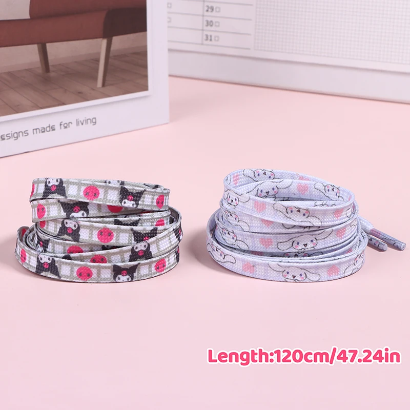 1 ペアかわいいクロミシナモロール靴ひもアニメ漫画ファッションフラット靴ひもアクセサリーギフトおもちゃ 120