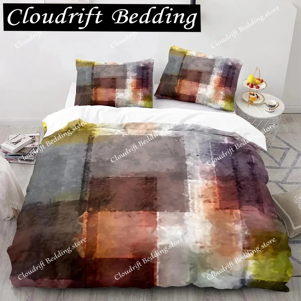 

Stripe Duvet Cover Set Polyester Green Blue Black Striped Plaid Patch Print Quilt Cover King Size Soft Twin Bedding Set for Teen