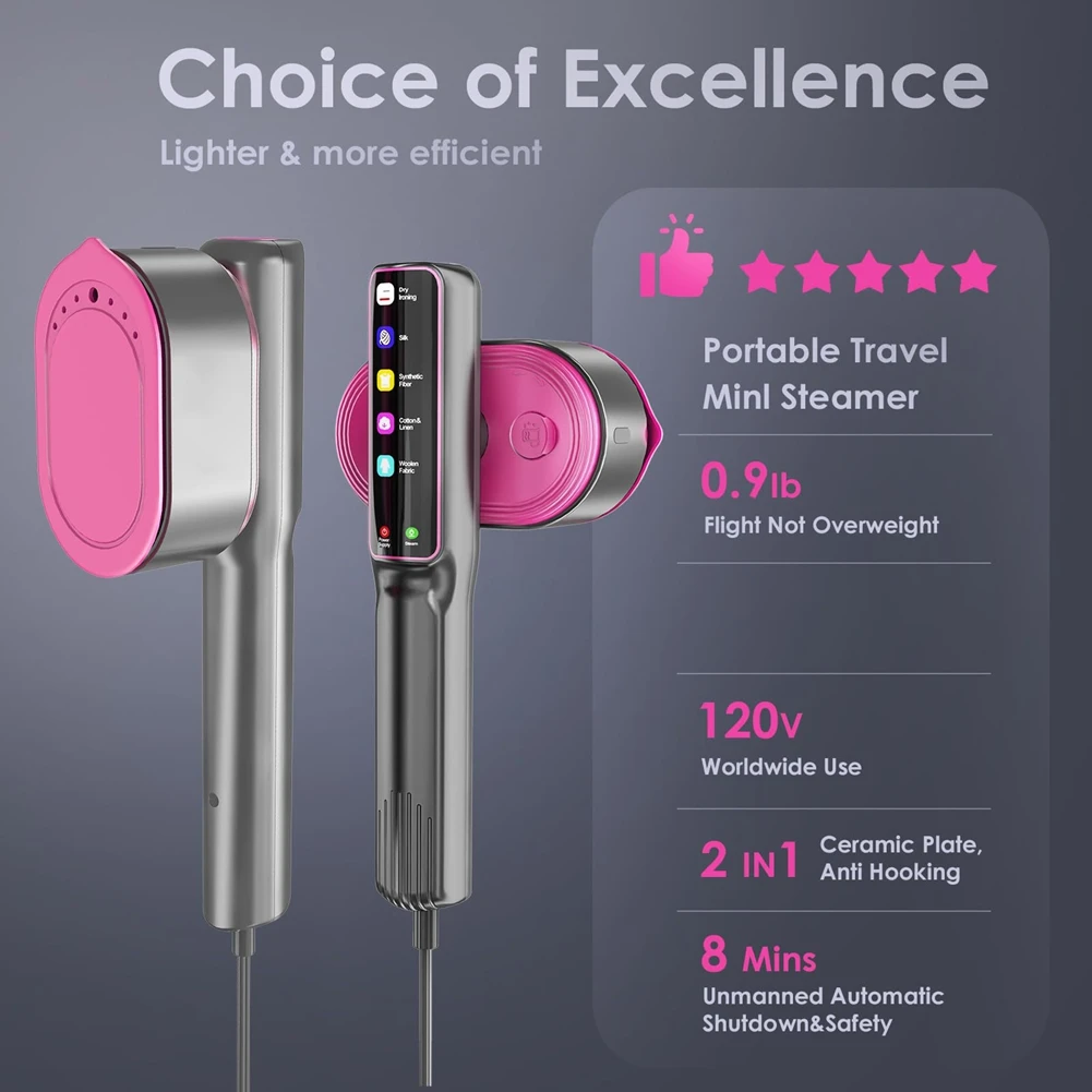 

ABBZ-ЖК-дисплей с сенсорным дисплеем, 1200 Вт, отпариватель для одежды, 15 секунд, быстрый нагрев, 5 режимов, портативный ручной отпариватель для одежды, вилка европейского стандарта