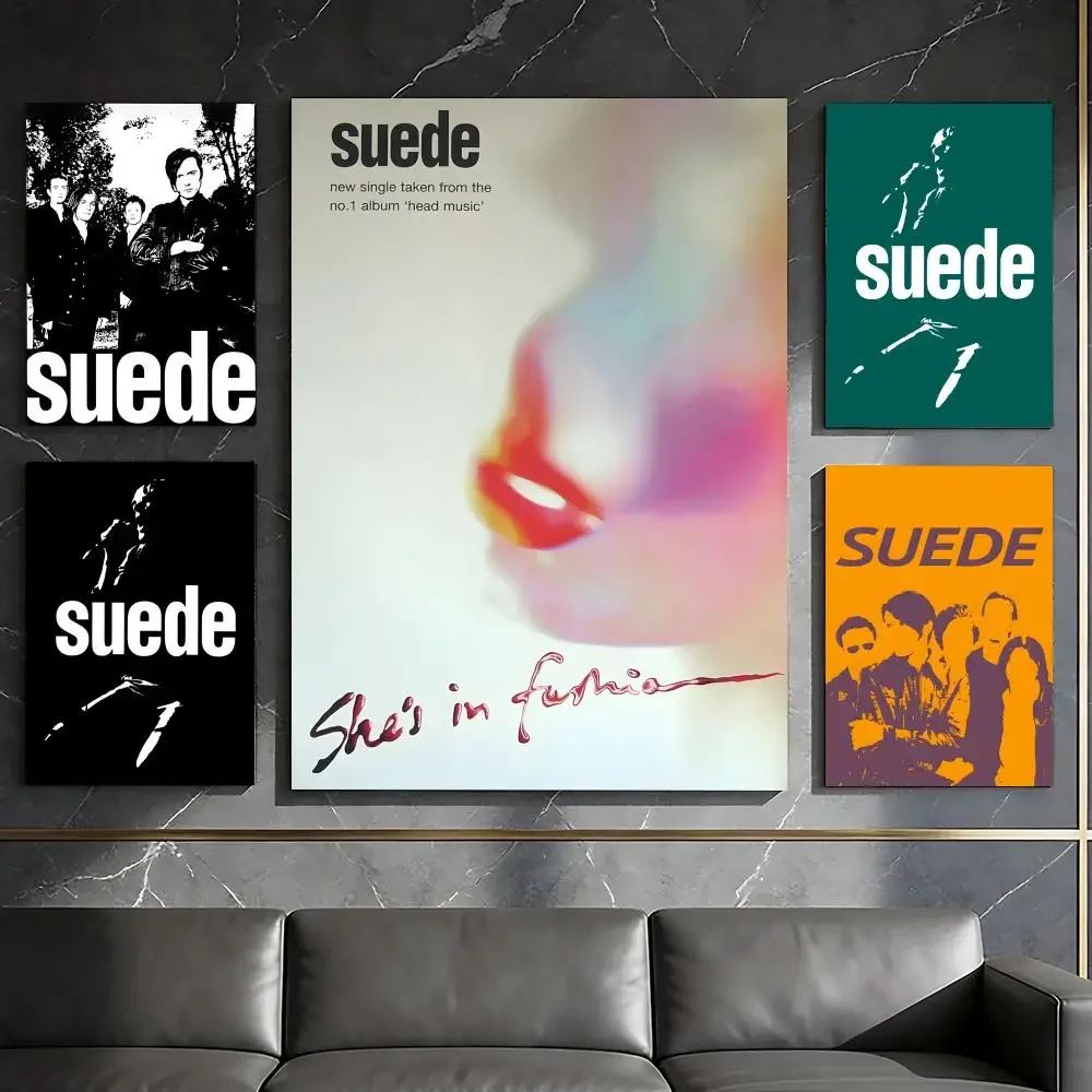 S-SUEDE Band Poster Waterproof Peel & Stick Wall Sticker Self Adhesive Art Decor For Living Room Bedroom