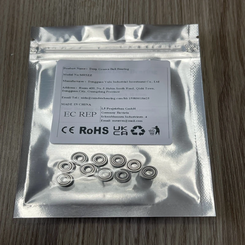 10Pcs Fishing Reel Small Bearing S693ZZ 3x8x4mm ABEC-9 Stainless Steel Ball Bearings 3x6x2.5 4x7x2.5 5x8x2.5 5x10x4 7x11x3 mm
