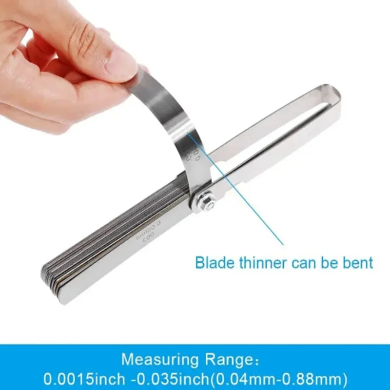 89A32 Feeler Gauge Portable Durable Various Specifications Arc Stainless Steel Feeler Gauge Gap Gauge Rangefinder 1pc