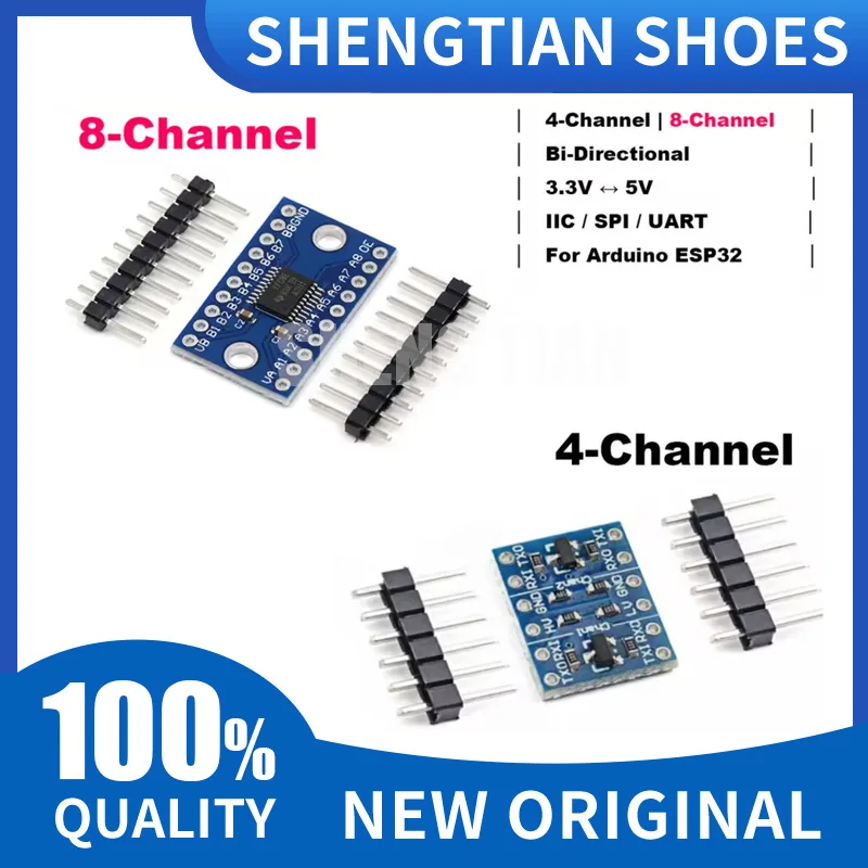 Bi-Directional Logic Level Shifter 4CH 8CH IIC I2C SPI UART 3.3V-5V for Arduino ESP32 Raspberry Pi DIY electronic kit TXS0108E