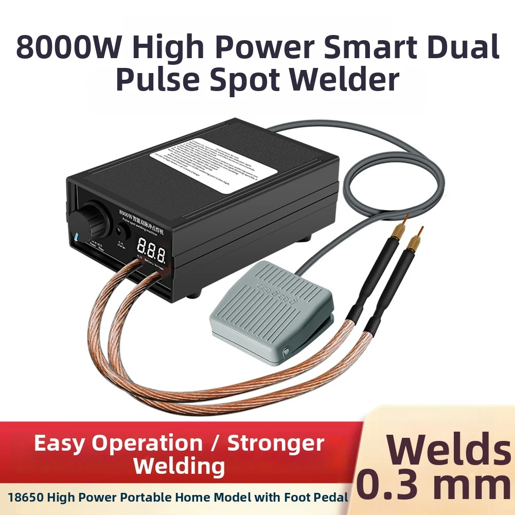 Battery Tab Welder Portable Spot Welder For Workshop Repair 9 Power Levels Real-Time LCD Display Foot Switch Control
