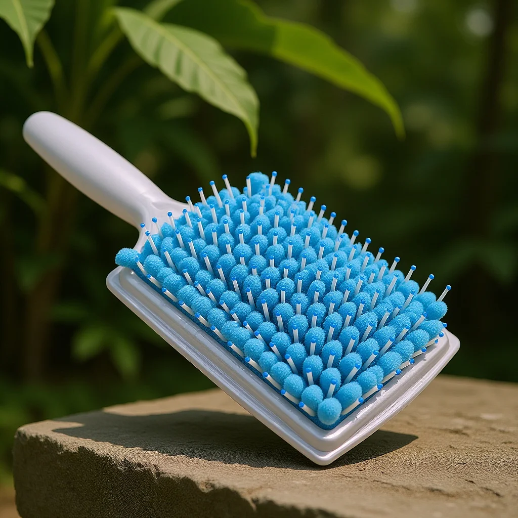 

Quick Dry Hair Brush Blue Innovative Sponge Pad Cuts Drying Time in Half Ideal for Short to Medium Length Hair Use