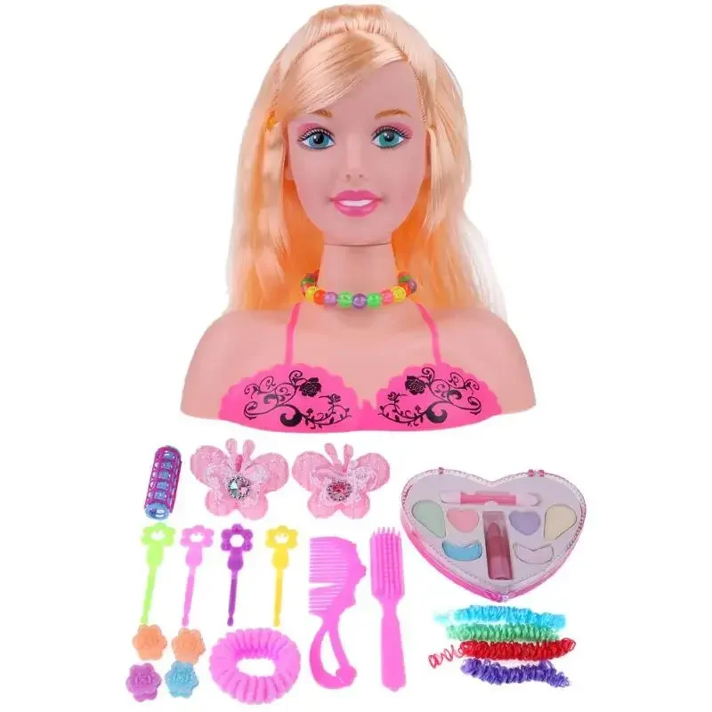 Fun Half Body Makeup Hairstyle Doll Mannequin Head Pretend Play Toys For Children Princess Dressing Learning Beautiful Girls Toy