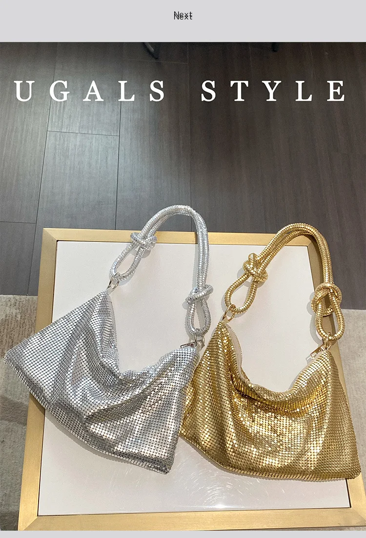 

Fashion Women's Handbag Shiny Bling Metal Sequins Square Bag Luxury Evening Bag Wedding Party Clutch Purse Shoulder Underarm Bag