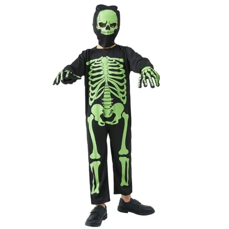 652F jongen meisje skelet kostuum kinderen Halloween kostuums partij cosplay bodysuit rollenspel jumpsuit fancy dress up bone