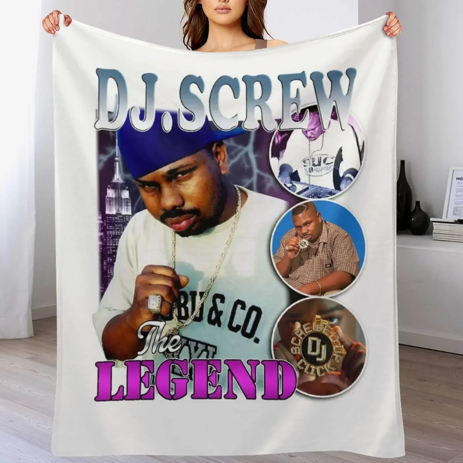 

DJ Screw The Legend Throw Blanket Soft Breathable Blanket for Night Sleeping