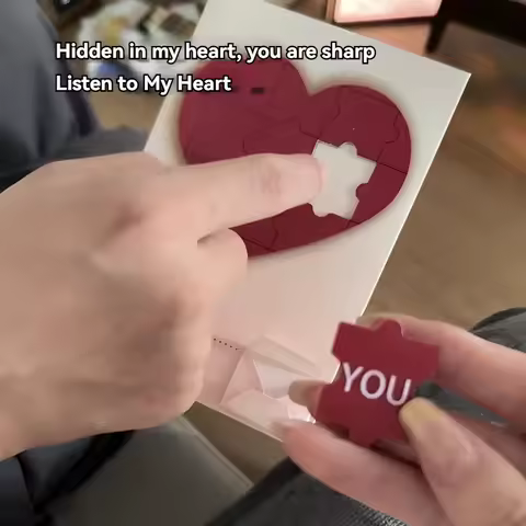 Recordable Puzzle Card - Romantic Voice Message Greeting Card for Couples, Creative Anniversary Valentine's Gift Idea