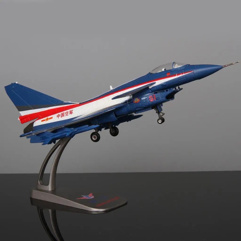 1:72 Diecast J-10 Fighter, Metal Static Aviation Model Airplane Aircraft Plane Playset, Boys Kids Adults Birthday Xmas Gift