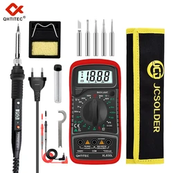 QHTITEC XL830L Digital Multimeter 908S Solder iron set DC AC Automotive Electrical Dmm Transistor Peak Tester Capacitance Meter