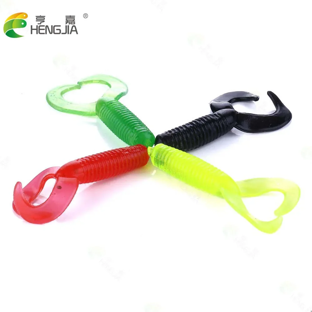 

Soft Bait 3.5CM Double Tail Silicone Soft Worm Curling Tail Lure Bait Bionic Fake Bait Floating Shrimp Bait Wackey Carp Fishing