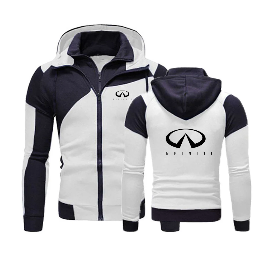 2024 Spring and Autumn Hot Sale New Men Infiniti Color Matching Hoodies Warm Sweatshirts Comfortable Casual Fashion Jacket Tops