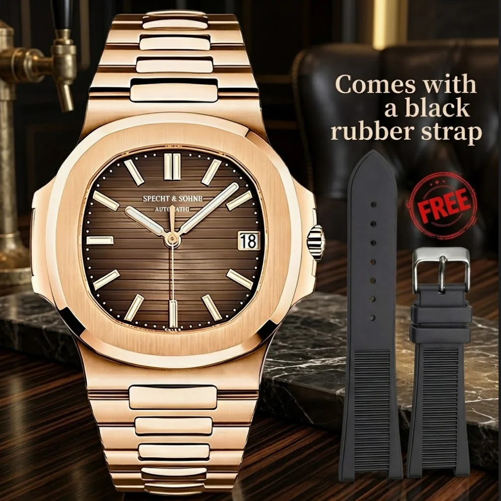 Hot Selling Specht & Söhne 40mm Automatic Mechanical Watch For Men Rose Gold Miyota 8215 Movement Waterproof Relogio Masculino