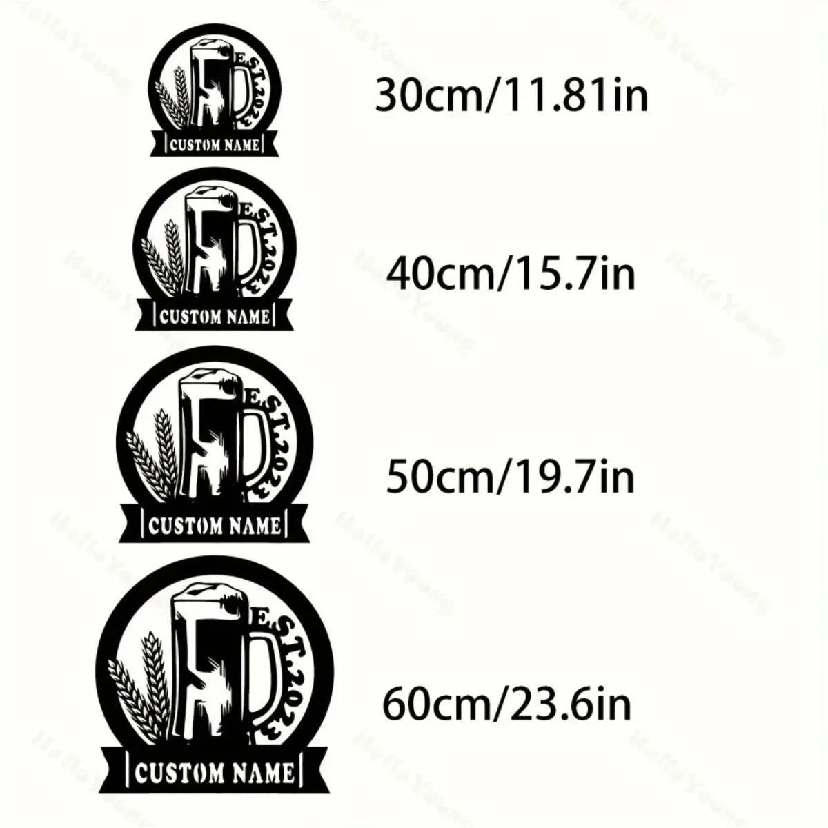 Hot Sale Custom Personalized Beer Mug Silhouette Metal Sign, Ideal for Home Garden Restaurant Decor