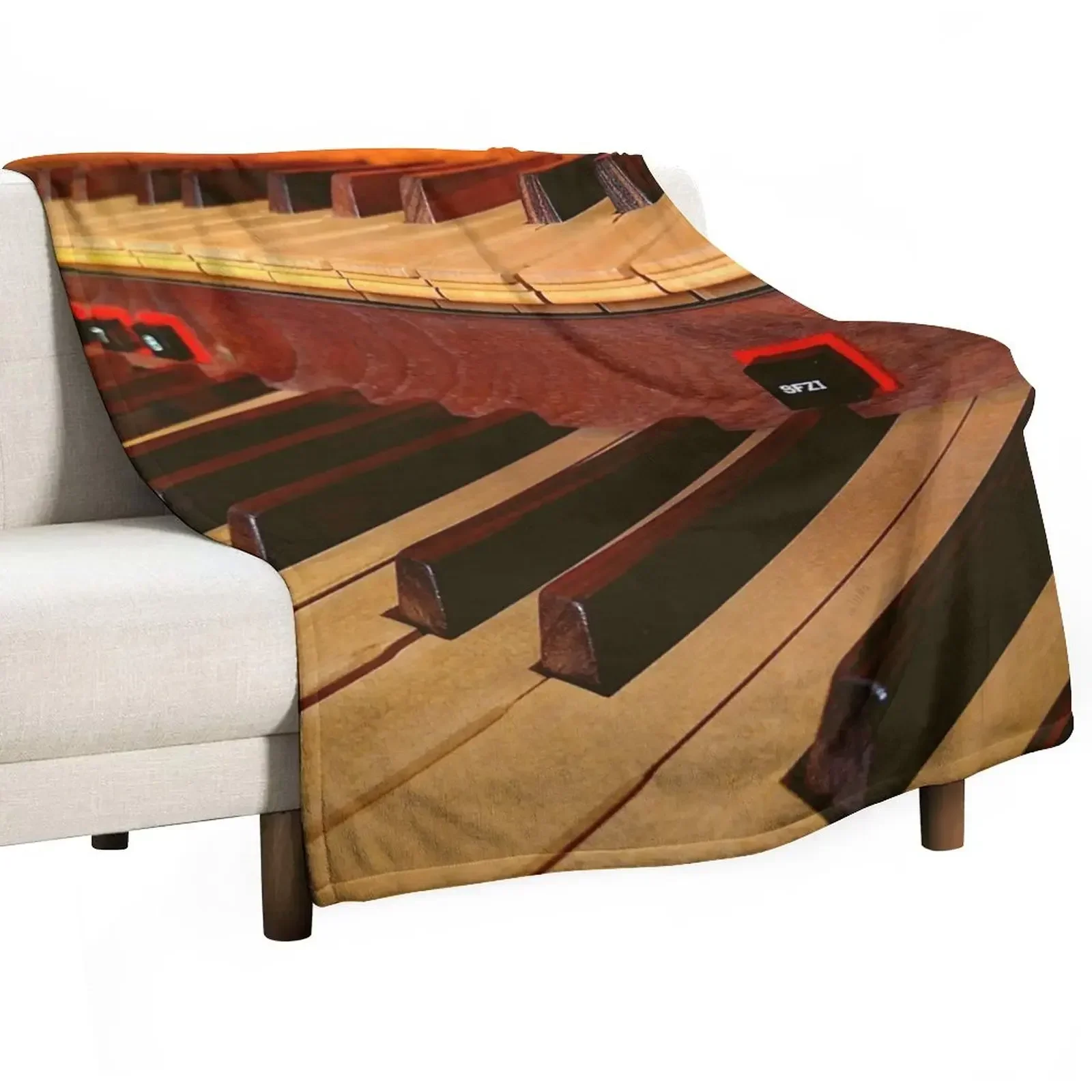 Organ Keys On an Antique Pipe Organ Throw Blanket Thermal Thins Blankets