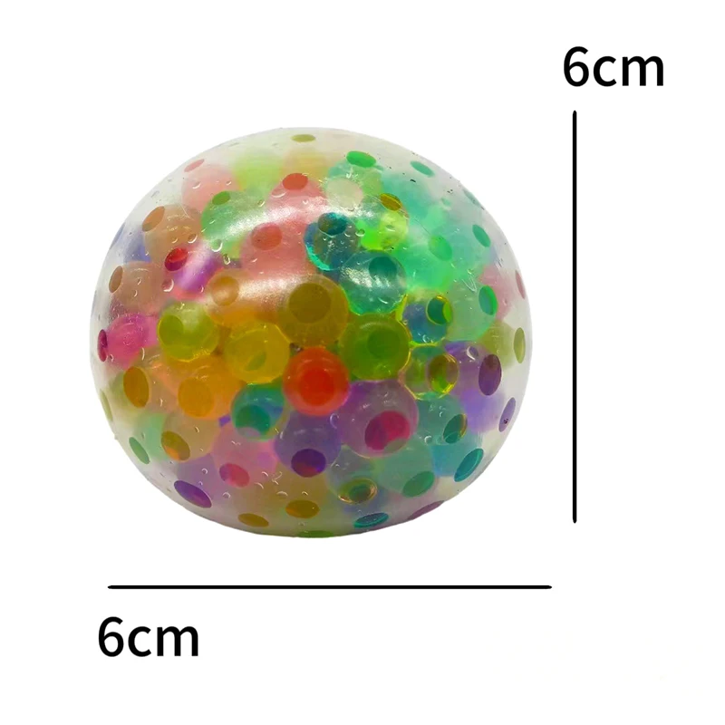 1PC 6cm TPR Rainbow Bead Pressure Reducing Ball  Fidget Toys Funny Stress Reliever Reduce Pressure Prop - Image 6