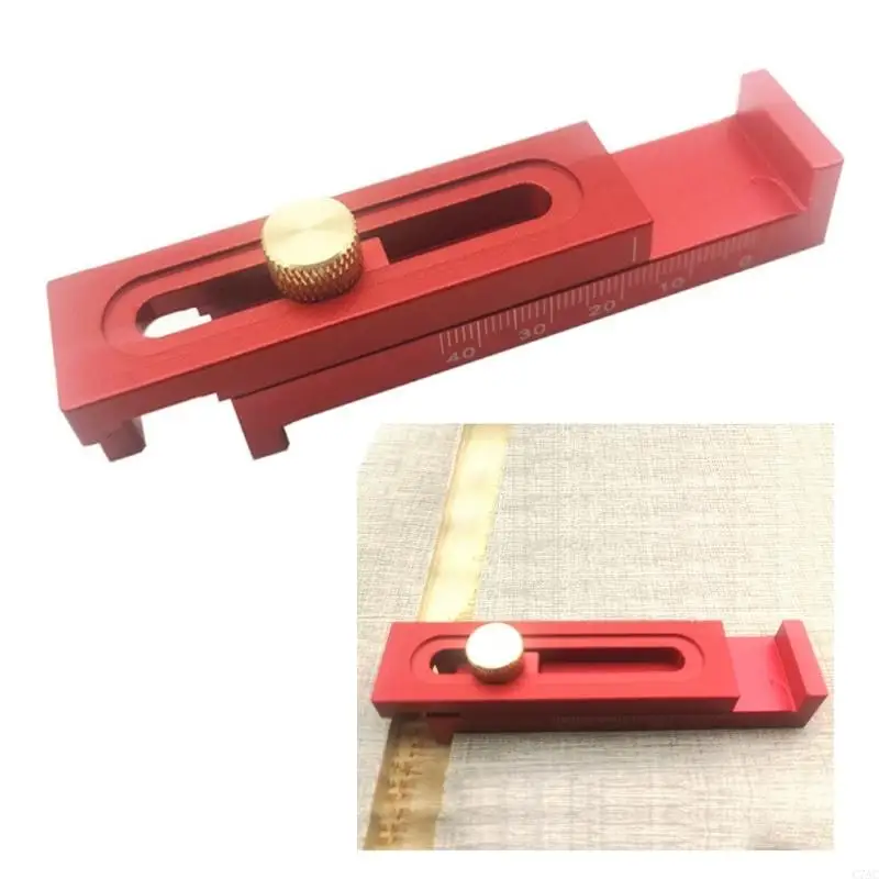 Table Sawing Gaps Gauge Woodworking Mortise Tool Movable Measuring Block Line Ruler Depth Measuring Ruler Tool